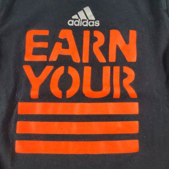 Adidas Boy's Black Earn Your Stripes Faux Layered L/S Graphic Tee Size 4‎ - Picture 2 of 6